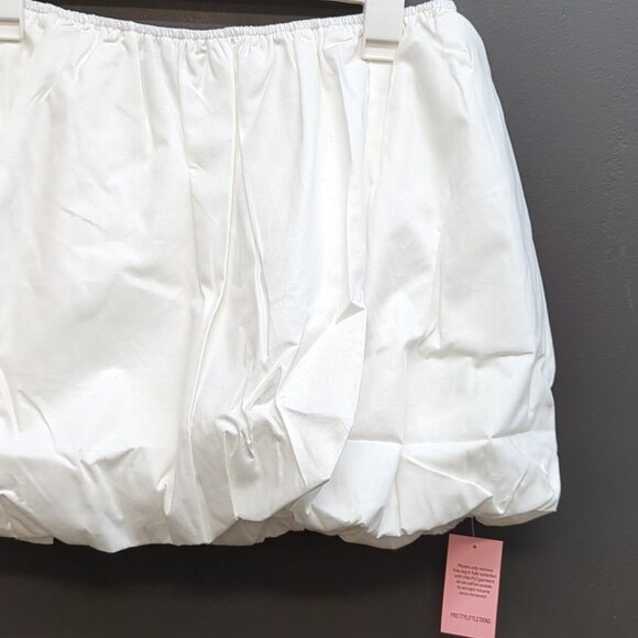 PrettyLittleThings Cotton Poplin Puffball Plain Mini Skirt US 12 White - Picture 2 of 8
